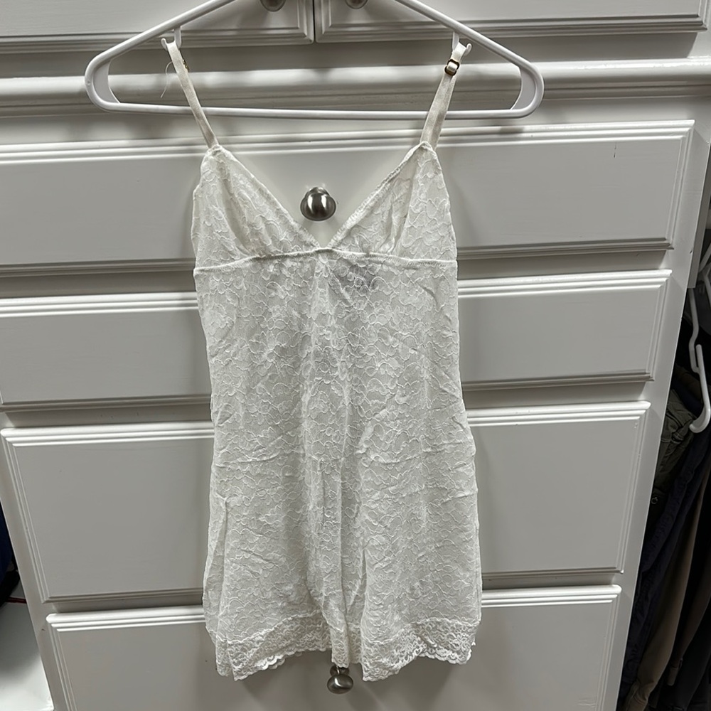 Victoria Secret Elegant White Lace Chemise